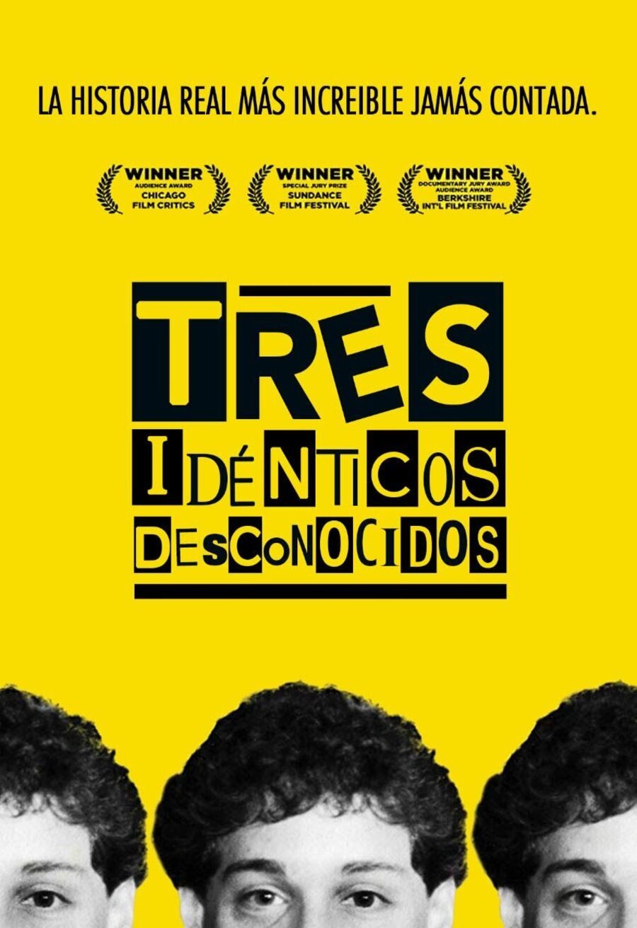 Poster of Three Identical Strangers - Póster español 'Tres idénticos desconocidos'