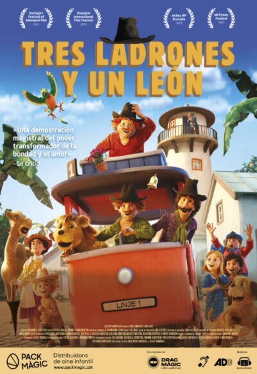 Poster of Three Robbers and A Lion - Tres ladrones y un león