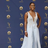 Issa Rae on the red carpet at the Emmys 201