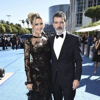 Antonio Banderas and Nicole Kimpel at the Emmys 2018 red carpet