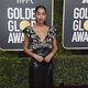 Laura Harrier at the Golden Globes 2019 red carpet