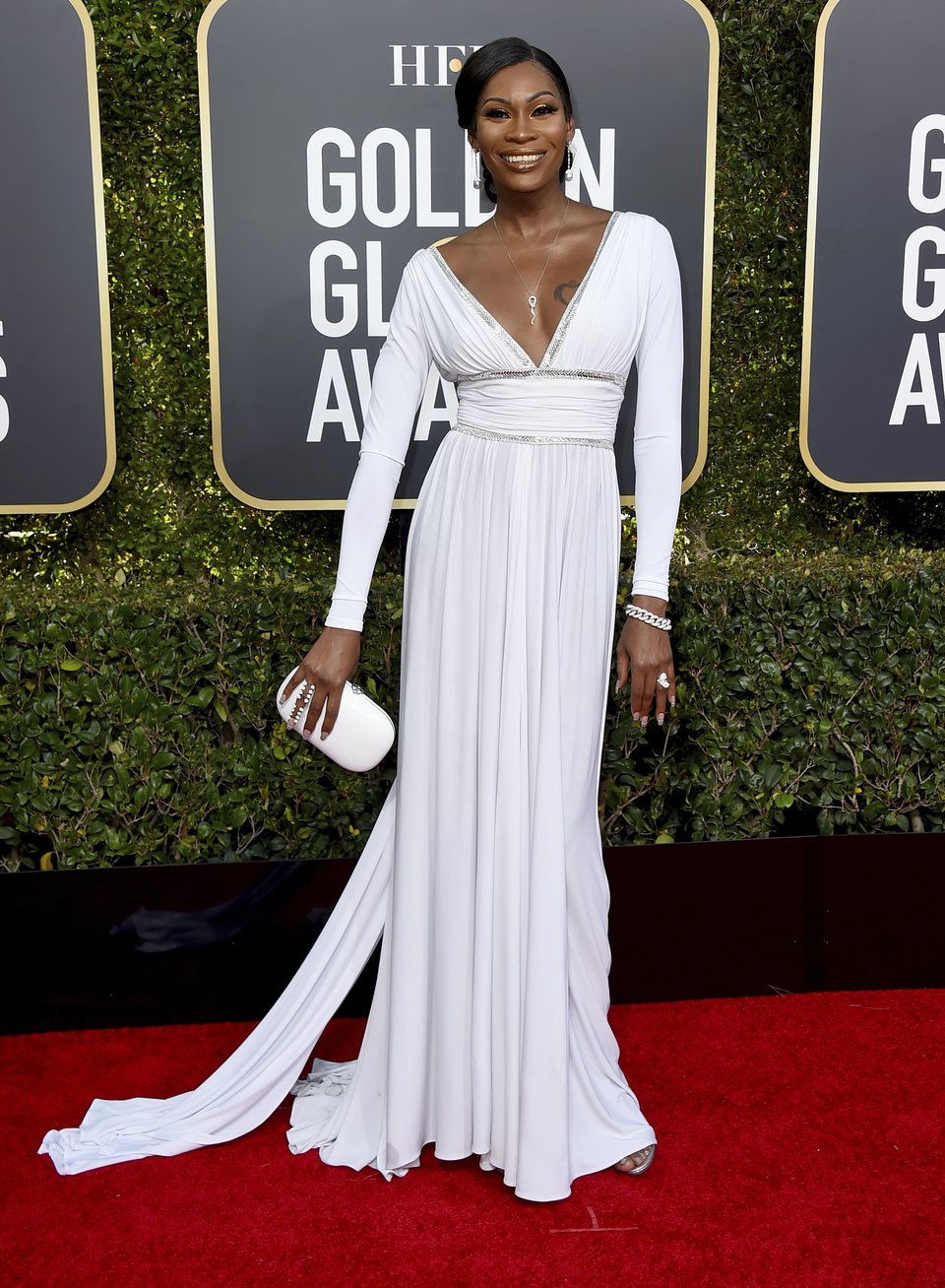 Dominique Jackson at the Golden Globes 2019 red carpet