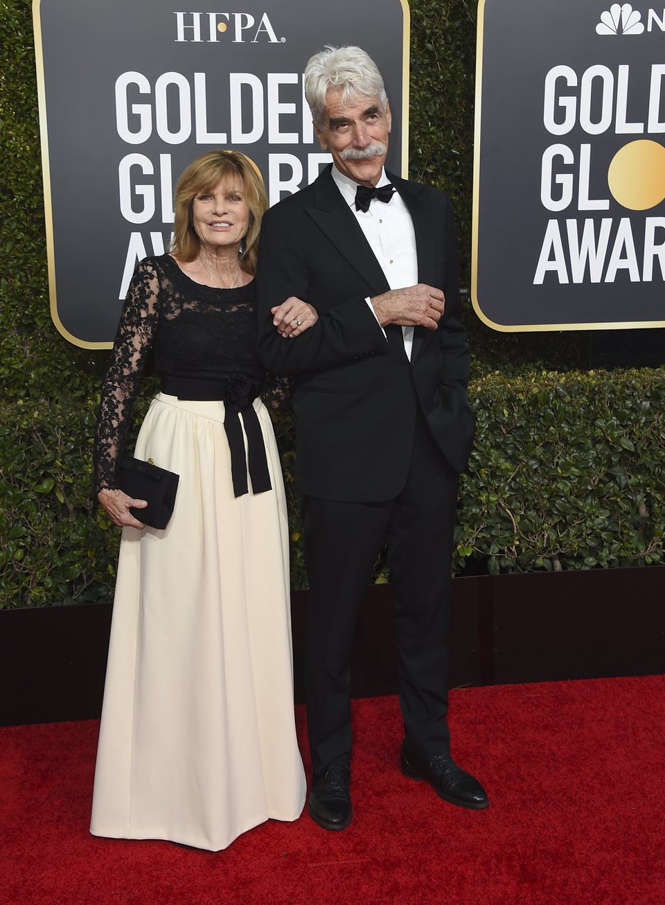 Sam Elliott and Katharine Ross on the red carpet at the Golden Globes 2019