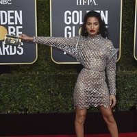 Indya Moore at the Golden Globes 2019 red carpet