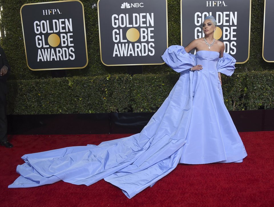 Lady Gaga on the red carpet at the Golden Globes 2019