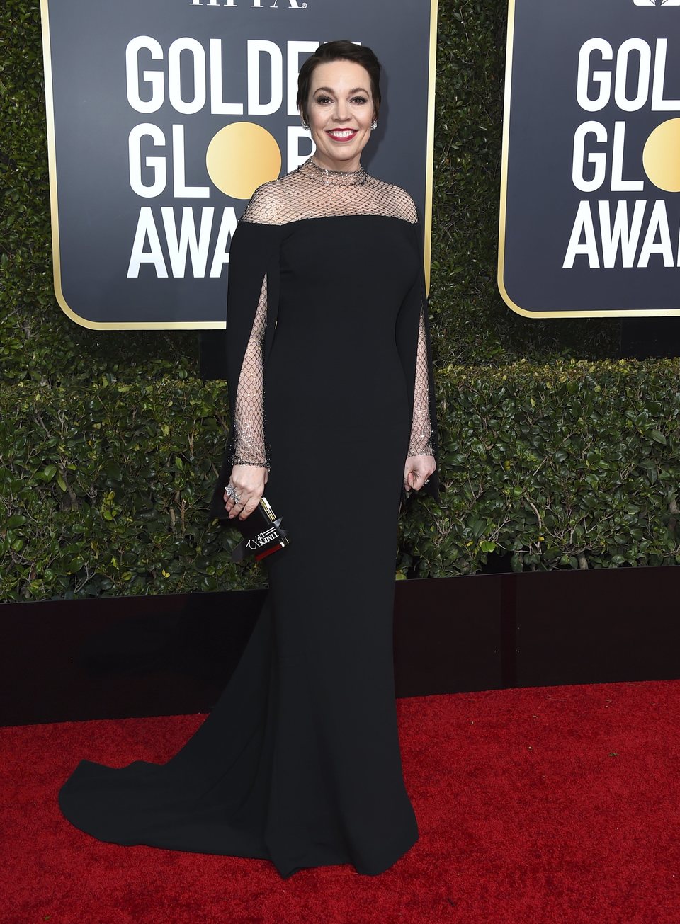 Olivia Colman at the Golden Globes 2019 red carpet