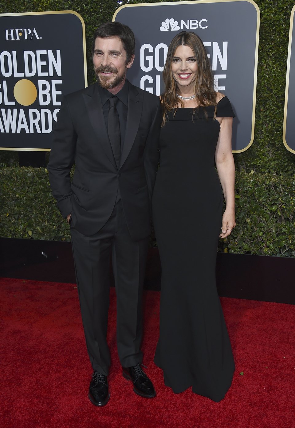 Christian Bale and Sibi Blazic at the Golden Globes 2019 red carpet