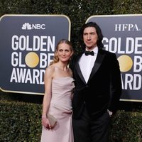 Adam Driver and Joanne Tucker at the Golden Globes 2019 red carpet