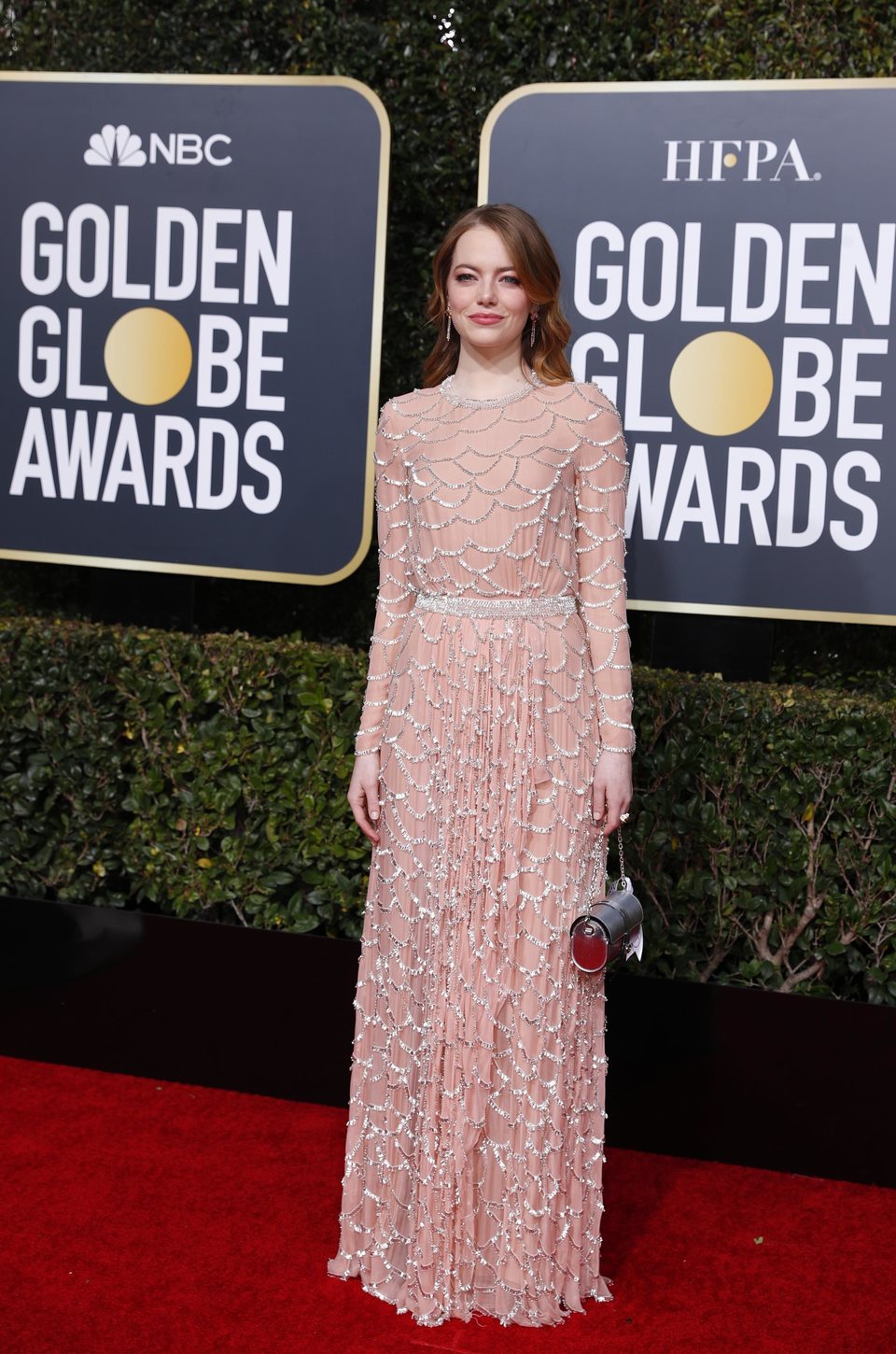 Emma Stone at the Golden Globes 2019 red carpet