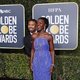 Michael B. Jordan and Lupita Nyong'o at the Golden Globes 2019 red carpet