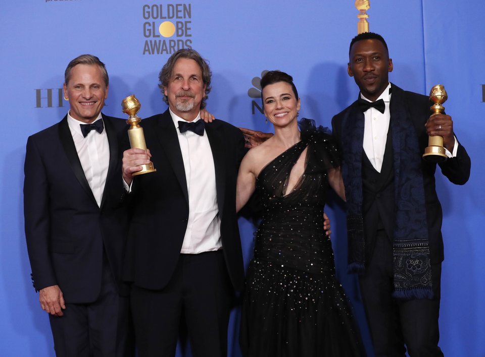 The 'Green Book' crew poses with their Golden Globe