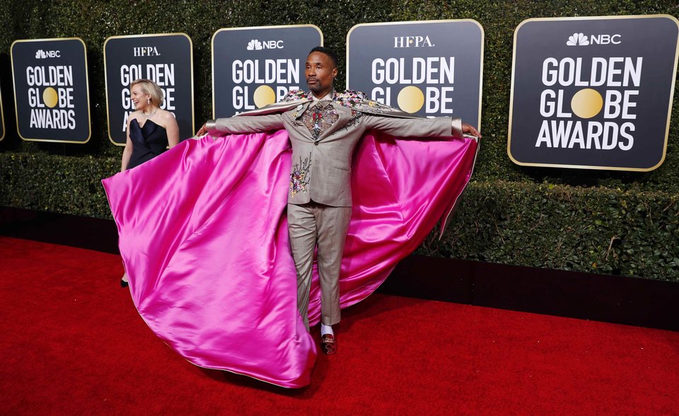 Billy Porter at the Golden Globes 2019 red carpet