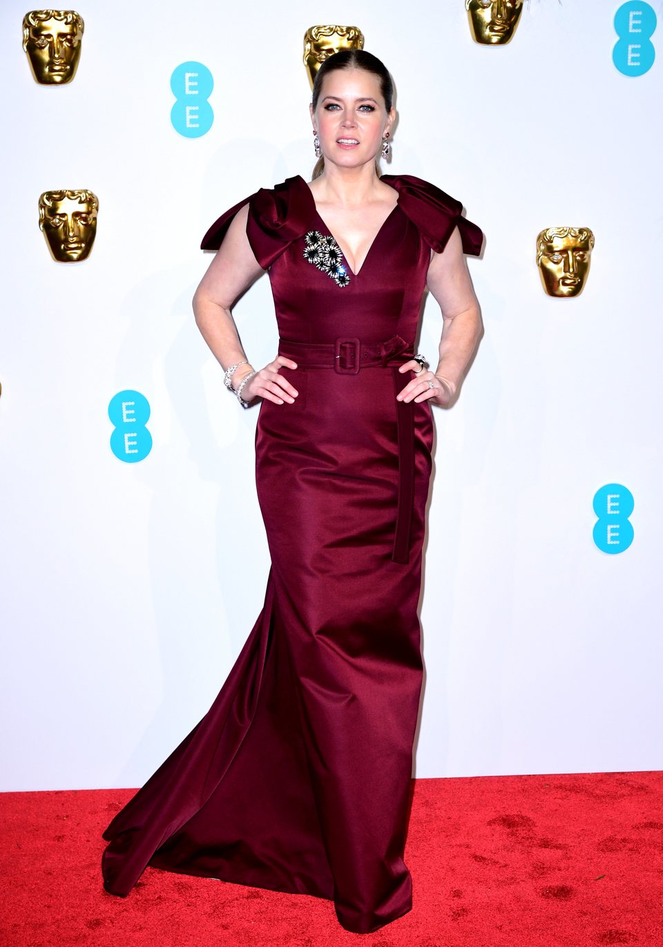 Amy Adams at the BAFTAs 2019 red carpet