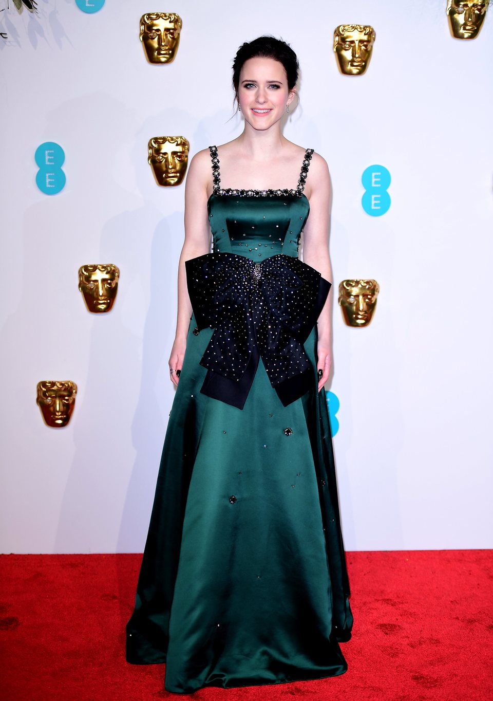 Rachel Brosnahan at the BAFTAs 2019 red carpet