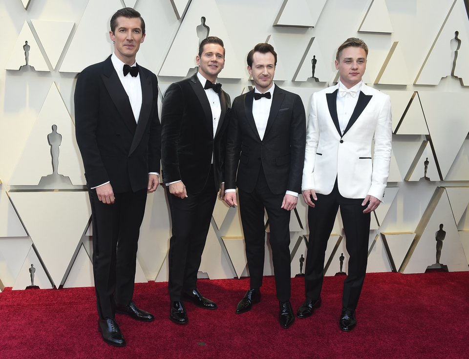 Gwilym Lee, Allen Leech, Joseph Mazzello and Ben Hardy at the 2019 Oscars