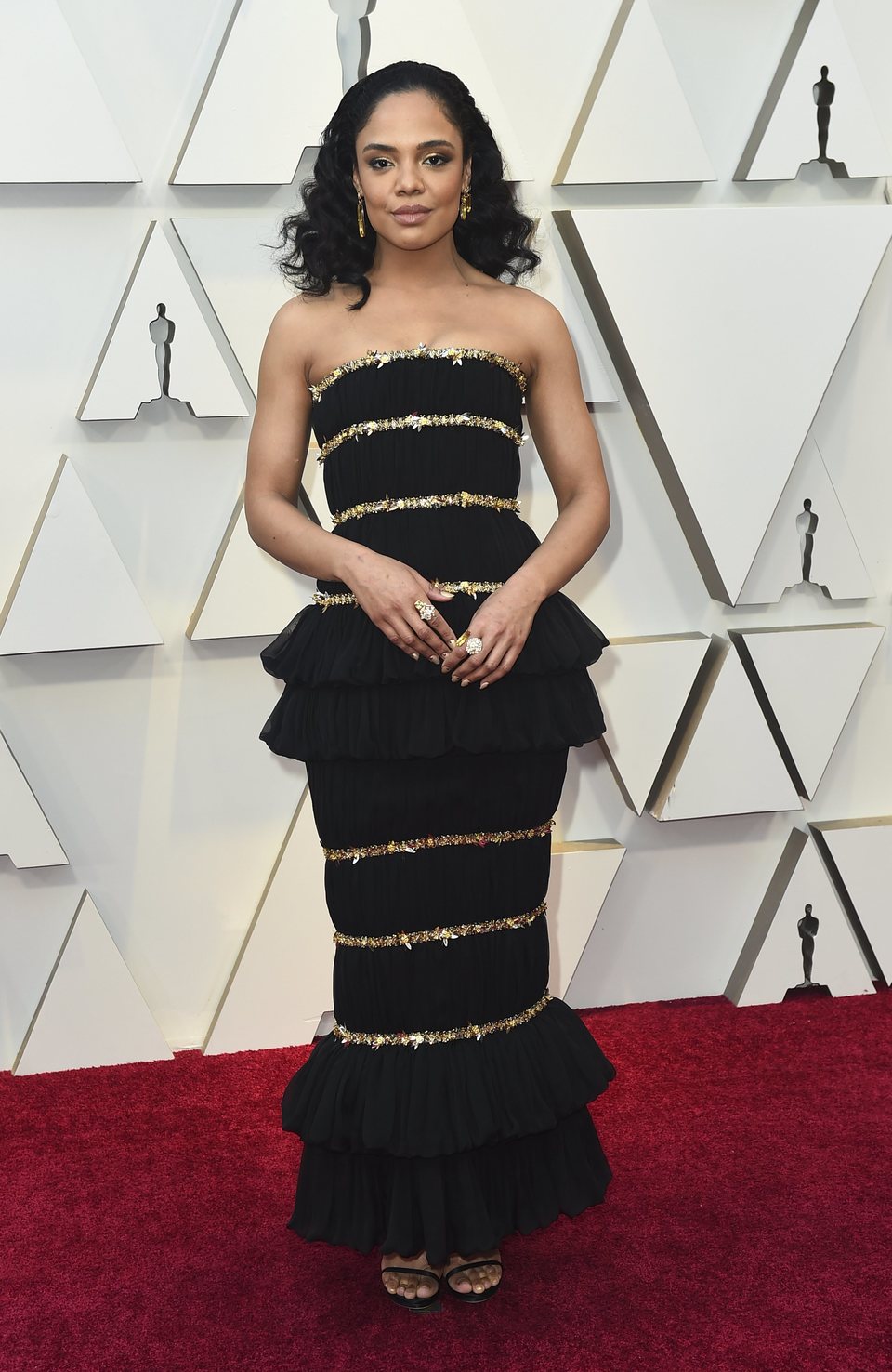 Tessa Thompson on the red carpet at the Oscars 2019