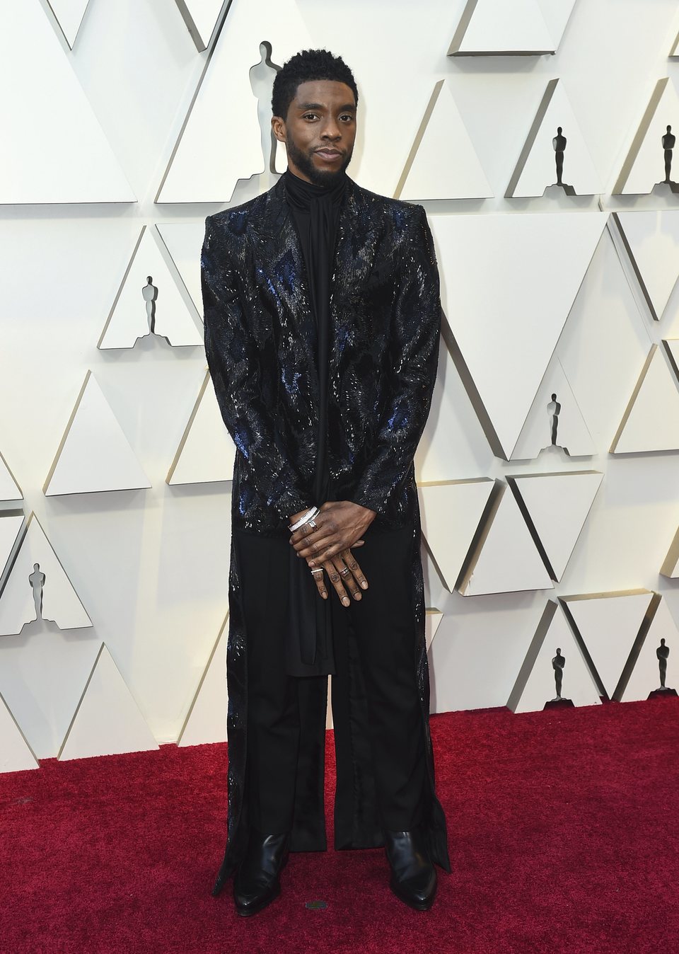 Chadwick Boseman on the red carpet of the Oscars 2019