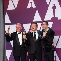 Oscar winners for Best Sound Mixing for 'Bohemian Rhapsody' poses with their Oscars