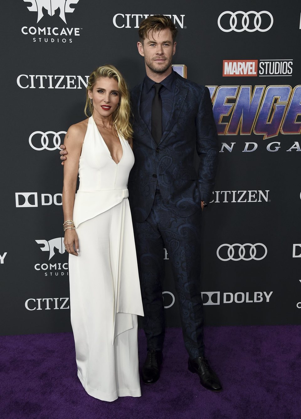 Chris Hemsworth and Elsa Pataky on the red carpet of 'Avengers: Endgame'