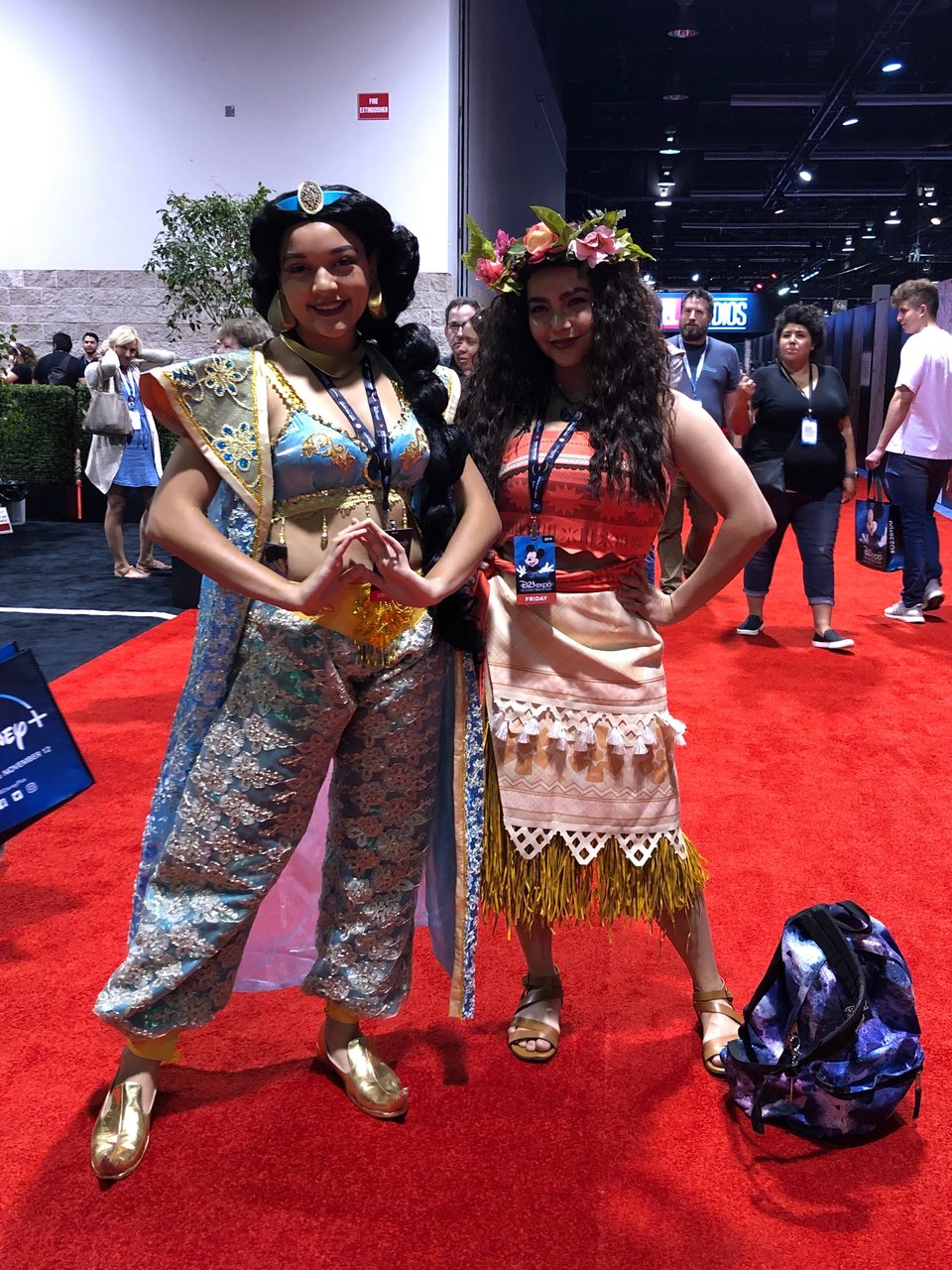 Fans dressed up as Yasmin and Moana