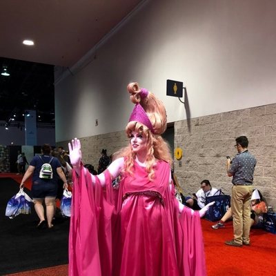 Fan dressed up as Era from 'Hercules'