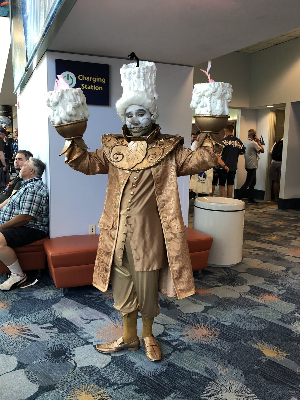 Fan dressed up as Lumiere, from 'Beauty and the Beast'