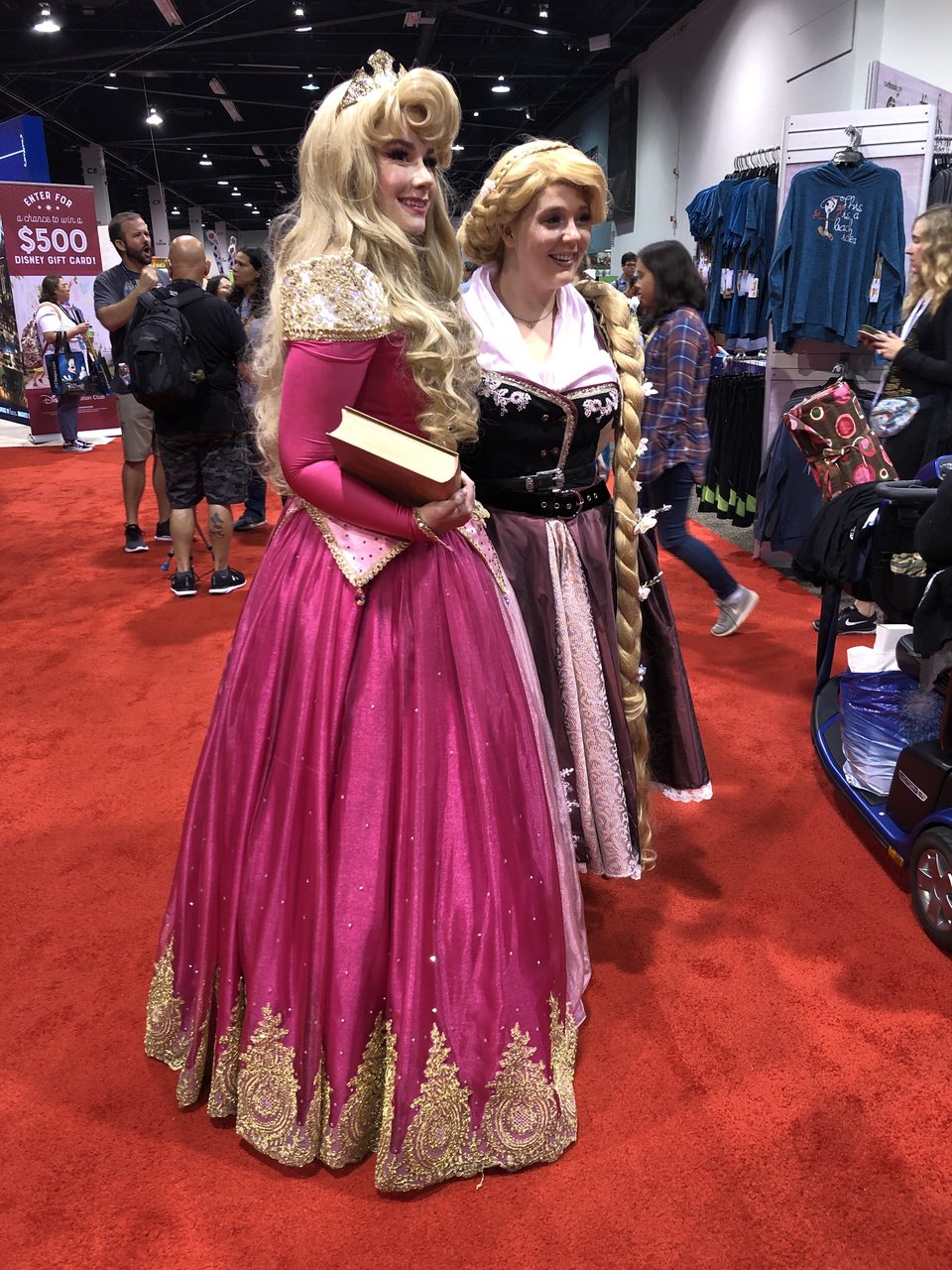 Fans dressed up as Aurora, from 'Sleeping Beauty'