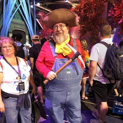 Fan dressed up as Stinky Pete, from 'Toy Story 2'