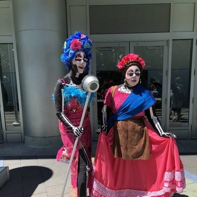 Fans dressed up as characters from 'Coco'