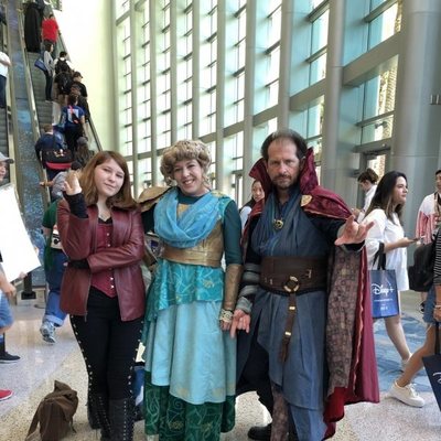 Fans dressed up as characters from Marvel Cinematic Universe