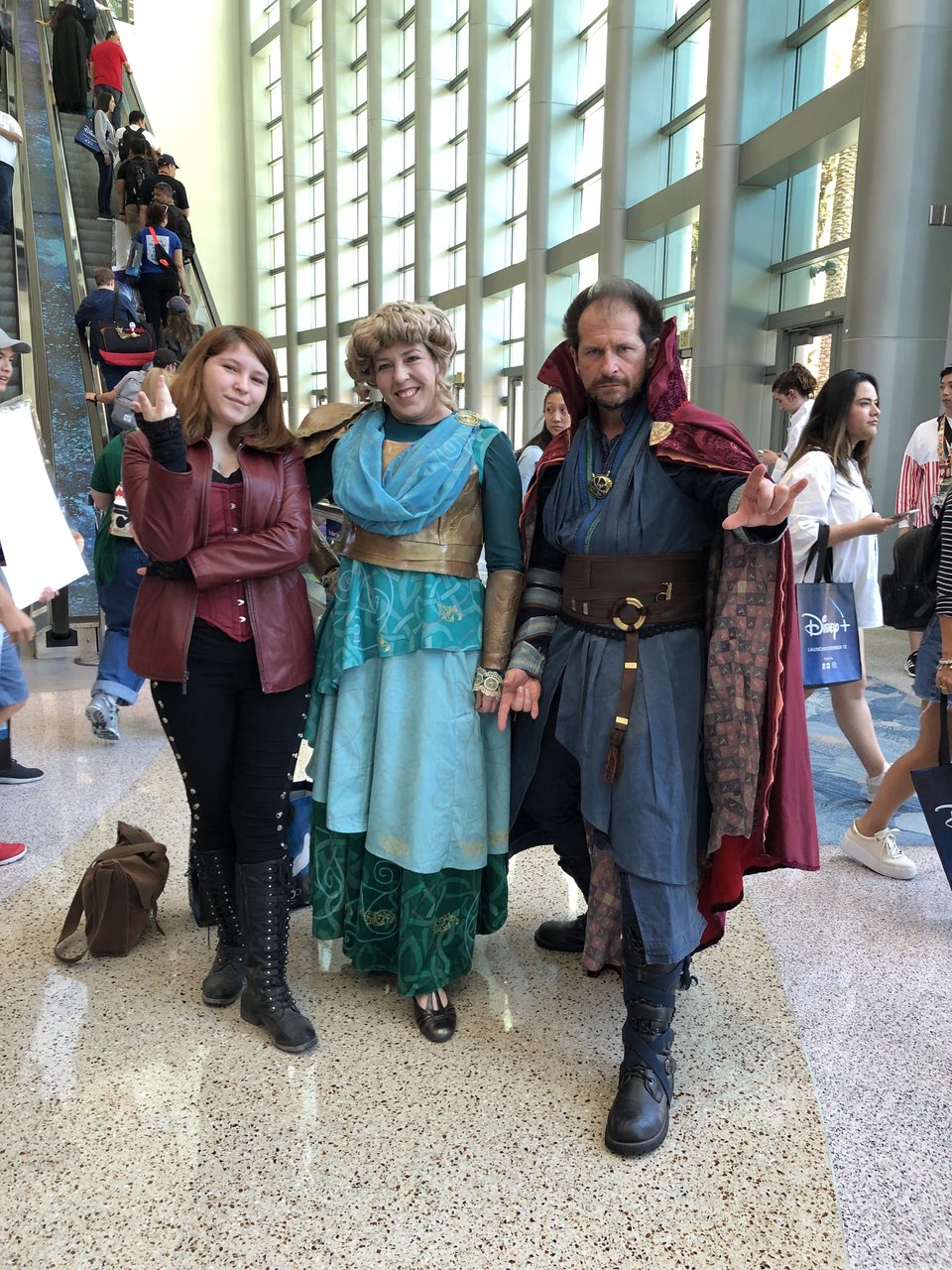 Fans dressed up as characters from Marvel Cinematic Universe