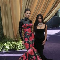 Kendall Jenner and Kim Kardashian at the Emmy 2019 red carpet