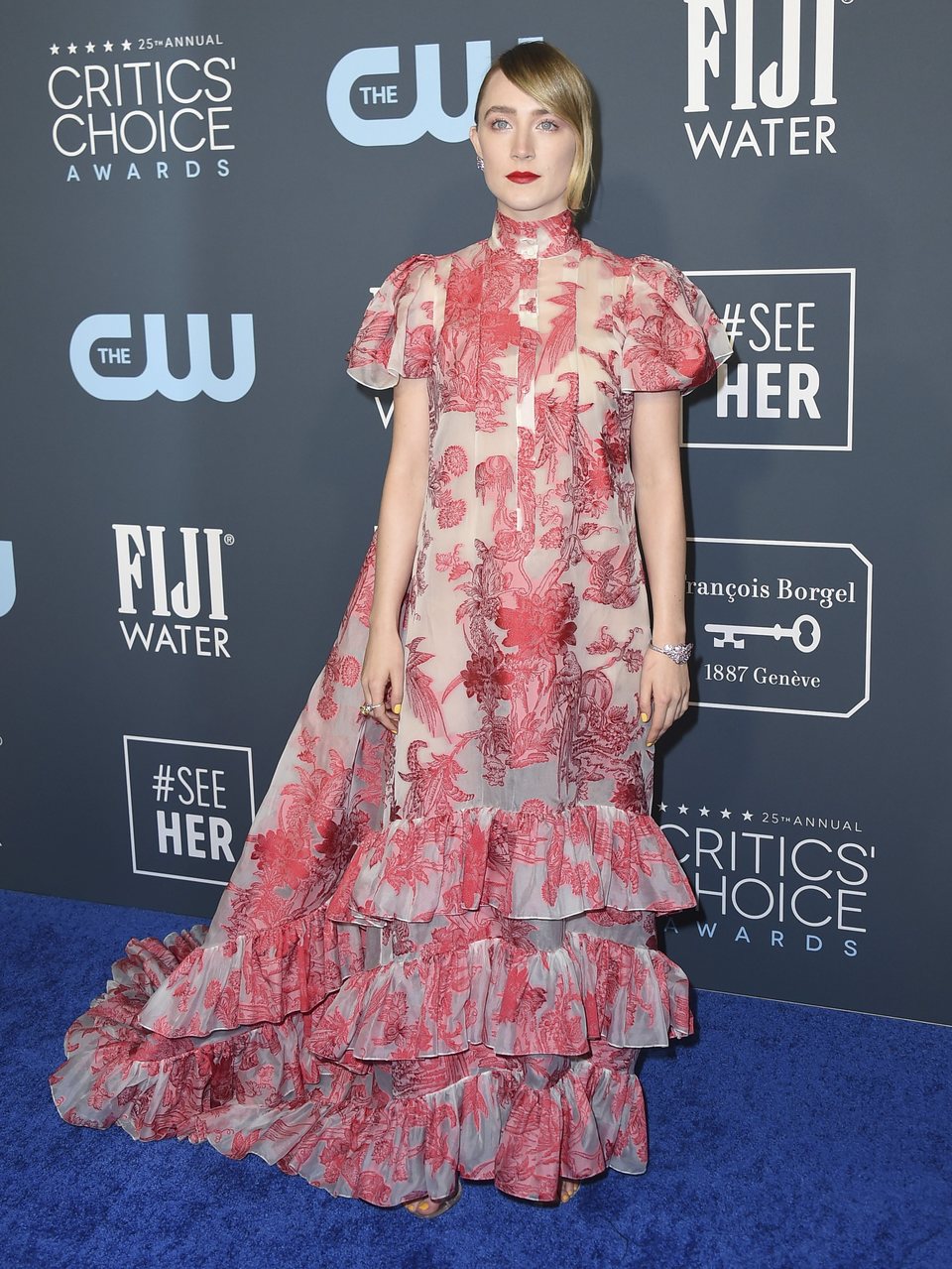 Saoirse Ronan at the Critics' Choice Awards 2020 red carpet