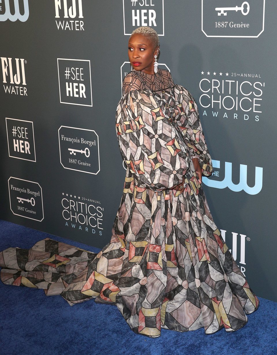 Cynthia Erivo at the Critics' Choice Awards 2020 red carpet