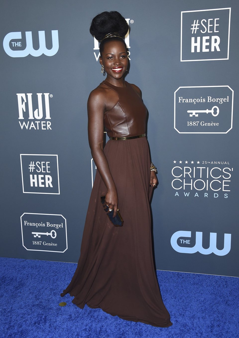 Lupita Nyong'o on the Critics' Choice Awards 2020 carpet