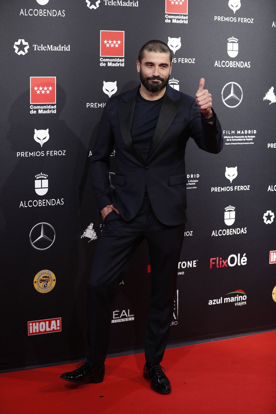 Álex García at the Feroz Awards 2020 red carpet