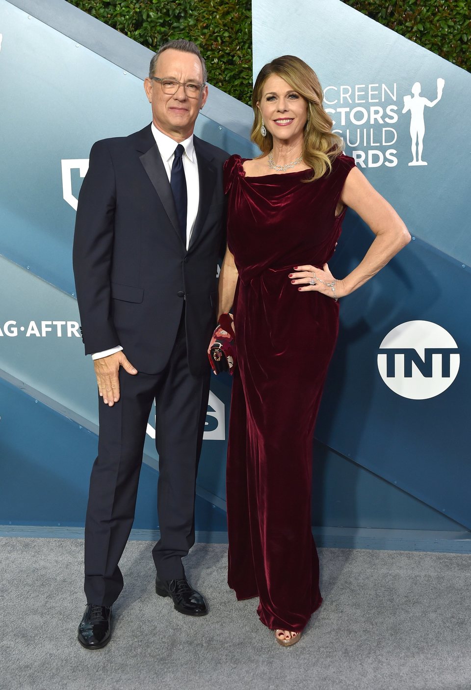 Tom Hanks y Rita Wilson on the red carpet of the SAG Awards 2020