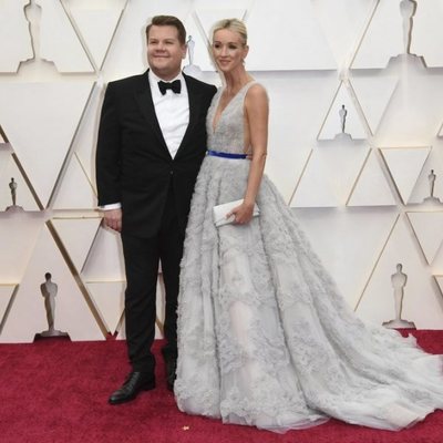 James Corden and Julia Carey at the red carpet of the Oscars 2020