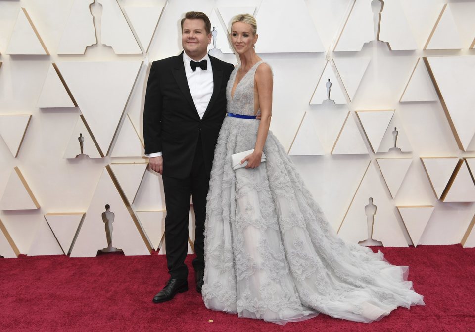 James Corden and Julia Carey at the red carpet of the Oscars 2020