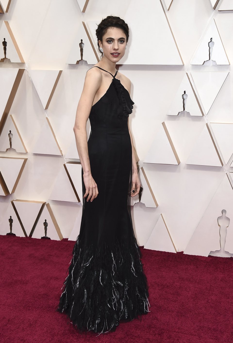 Margaret Qualley on the red carpet at the 2020 Oscar Awards