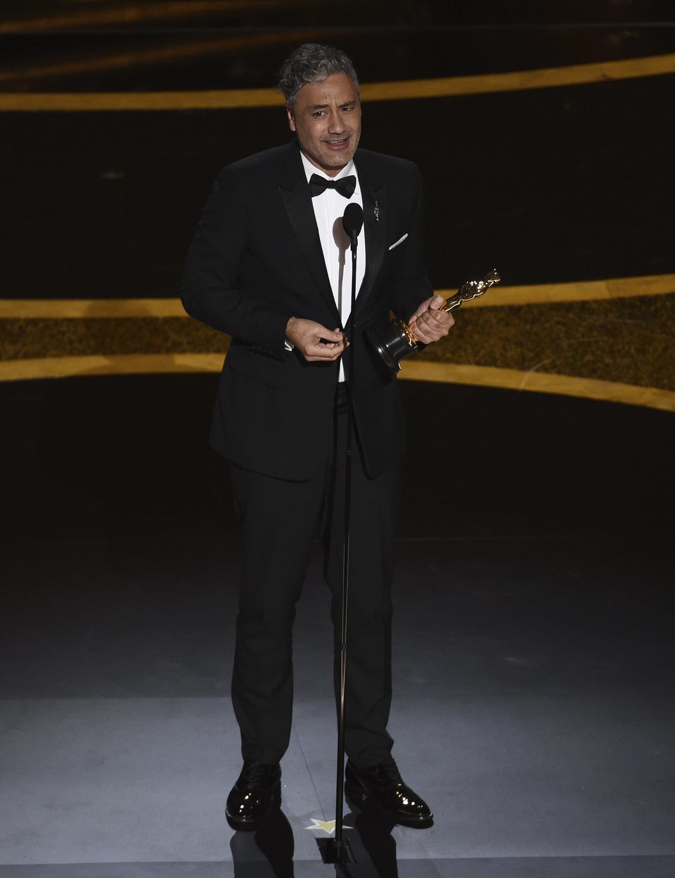 Taika Waititi receives the Oscar for Best Adapted Screenplay for 'Jojo Rabbit'