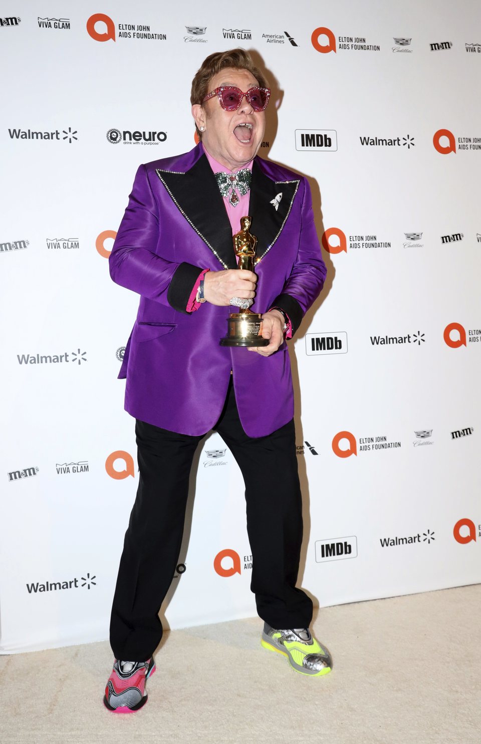 Elton John with his Best Original Song Oscar for 'Rocketman'