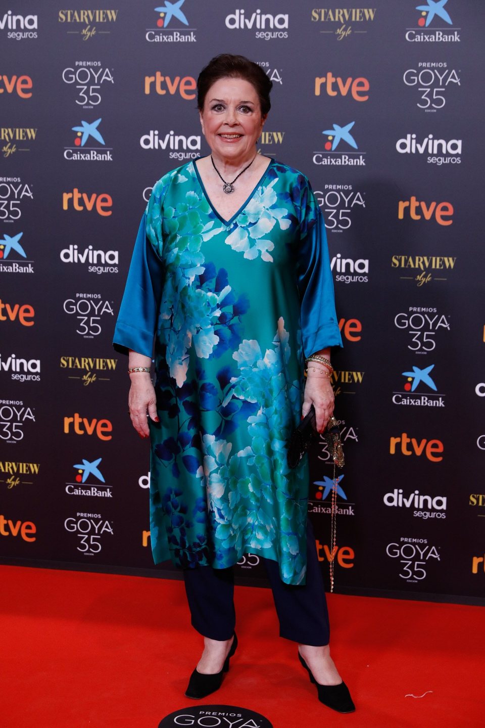 Mónica Randall at the red carpet of the 35th edition of the Goya Awards