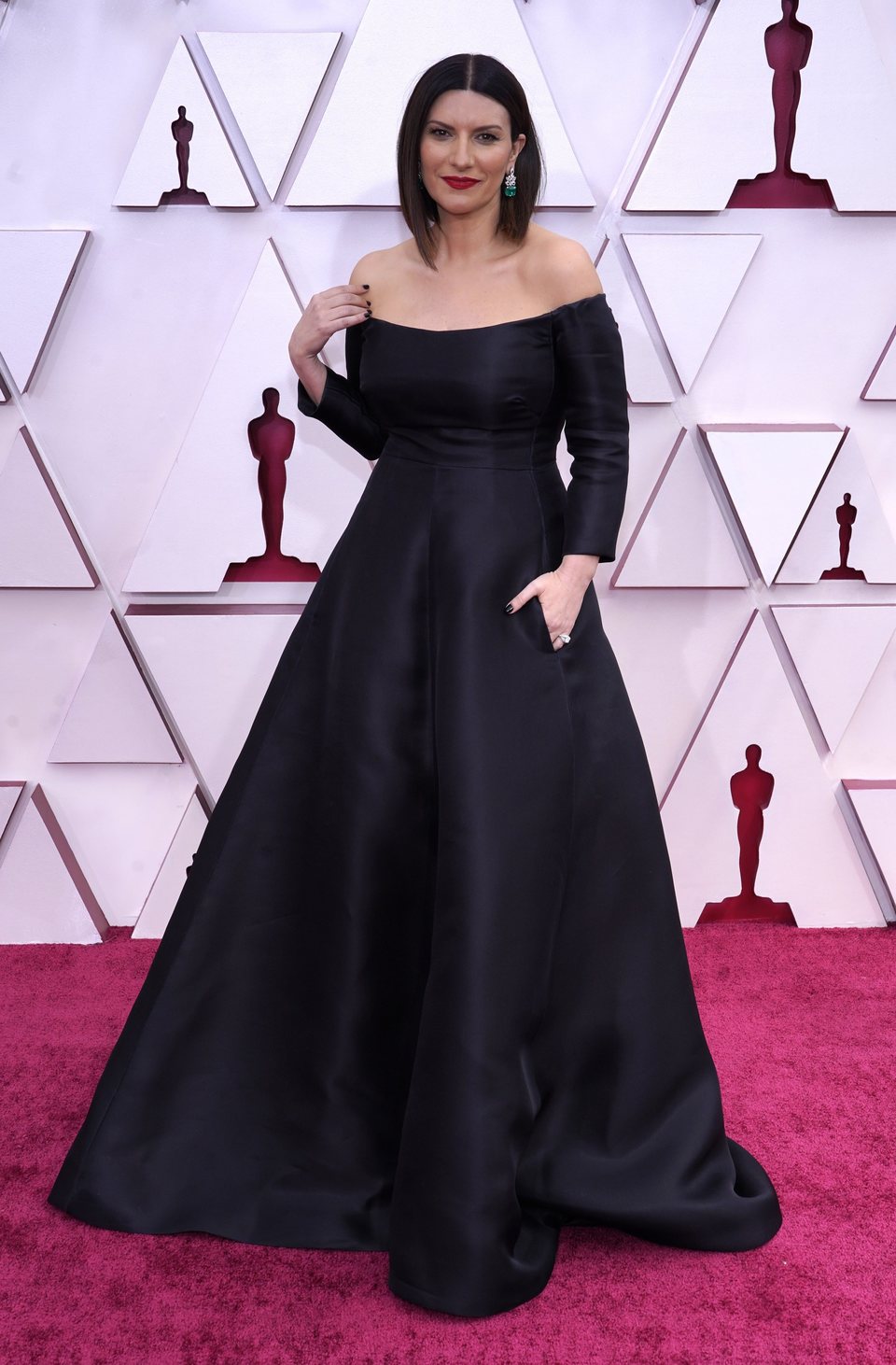 Laura Pausini at the Oscars 2021 red carpet