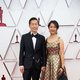 Lee Issac Chung and Valerie Chung at the Oscars 2021 red carpet