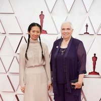 Chloé Zhao and Charlene Swankie at the Oscars 2021 red carpet