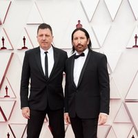 Atticus Ross and Trent Reznor at the Oscars 2021 red carpet