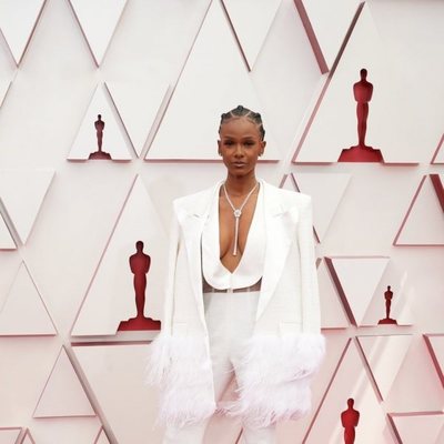 Tiara Thomas at the Oscars 2021 red carpet