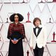 Celeste Waite and Daniel Pemberton at the Oscars 2021 red carpet