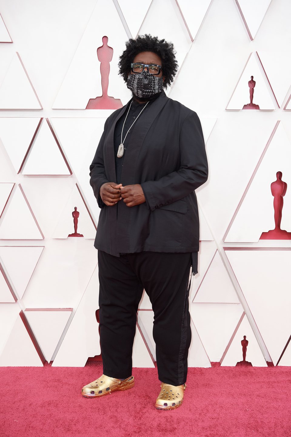 Questlove at the Oscars 2021 red carpet